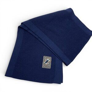 Dior Vintage Merino Wool Blue Oversize Wide Scarf